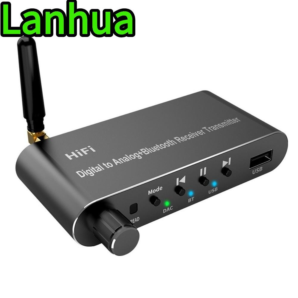 LANHUA Digital to Analog Audio Converter, พร้อมรีโมทพร้อม Bluetooth 5.1 Receiver Digital Optical to 