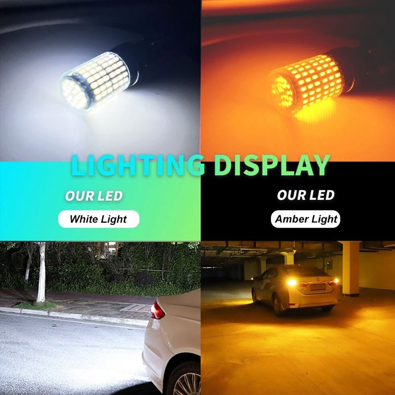 ไฟถอยหลัง led เเพค 2 ชิ้น ไฟถอย 144ชิพ  ไฟเลี้ยว ไฟเบรค ไฟถอย มีทุกขั้วให้เลือก/เลือกขั้วได้ 1156 ไฟเบรก ไฟเบรค รถยนต์ - รูปที่ 5