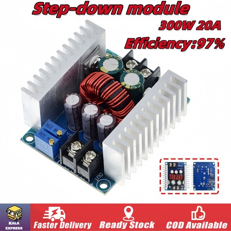 บัคคอนเวอร์เตอร์ 300W 20A DC-DC Buck Converter Step-down Module Constant Current โมดูลลดแรงดันไฟฟ้า LED Driver