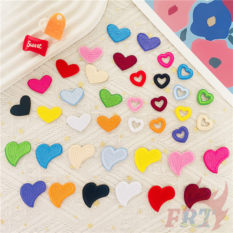 แพทช์สติกเกอร์ Heart Love สีสันสดใส สำหรับงาน DIY