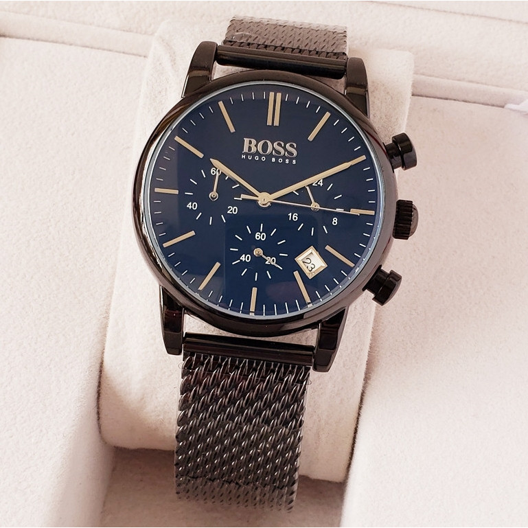 HUGO BOSS นาฬิกาข้อมือ Quartz Movement Blue Dial นาฬิกาผู้ชาย