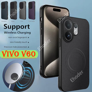 ปลอกสําหรับ VIVO V60 V60Lite Lite 5G 2025 เคสโทรศัพท์แฟชั่นใหม่แม่เหล็กกันกระแทกสําหรับ VIVOV60Lite VIVOV60 V2511 V 60 หรูหราคาร์บอนไฟเบอร์กรณี