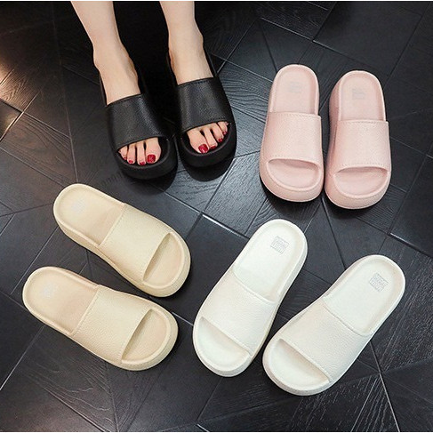 มาใหม่ รองเท้าผู้หญิง รองเท้าแตะส้นตึก งานยาง สีพื้น สไตล์ มินิมอล เปิดหน้าเท้า รองเท้าแตะแฟชั่น SHO-K34 - รูปที่ 3