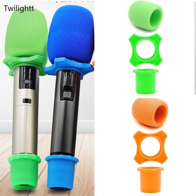 WILI 3 ชิ้นโฟมหนาไมโครโฟน Grip แหวนฟองน้ําสําหรับการจัดการที่ปลอดภัยโดยเพลง