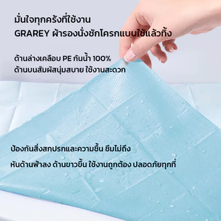 GRAREY แผ่นรองนั่งชักโครกแบบใช้แล้วทิ้ง รุ่นพรีเมียม ขนาดใหญ่พิเศษ 40x60 ซม. คลุมสะอาดทั่วถึงมี 2 สี