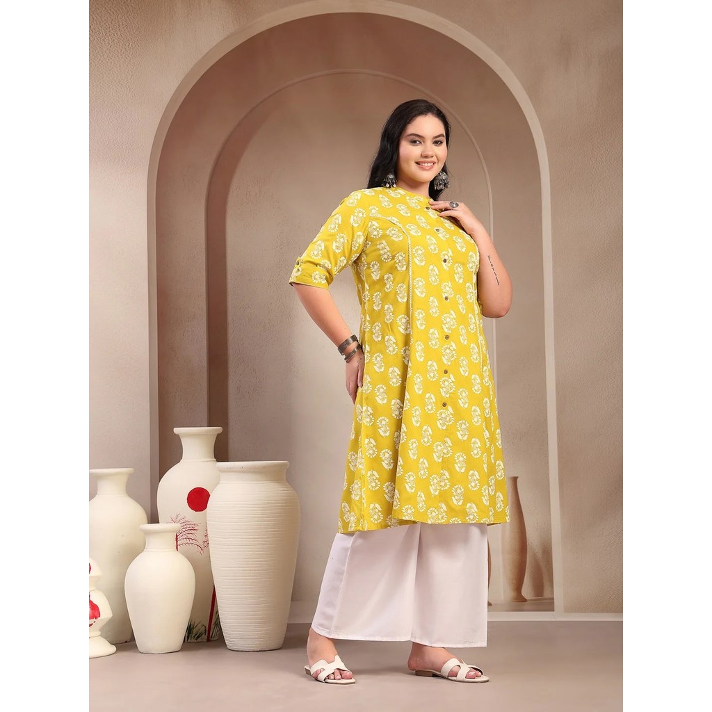 Plus ขนาด KURTI อินเดีย Kurti แบบดั้งเดิม Designer ยาวสั้นผู้หญิง Kurtis Kurta Tunic Top เสื้อ UD428