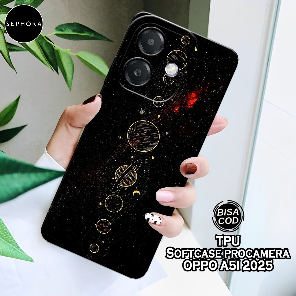 HP เคส OPPO A5i 2025 ใหม่ล่าสุด - เคสแฟชั่น Planet - Softcase OPPO A5i 2025 - เคสกล้อง Pro - เคส OPP