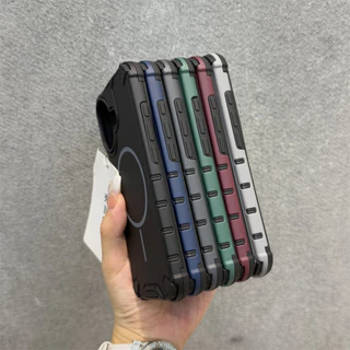 หรูหรา Heavy Duty เกราะสําหรับแม่เหล็กชาร์จไร้สายสําหรับ iPhone 17 Air 16 15 14 Plus 13 12 11 Pro Max กันชนกลับกรณีฝาครอบ