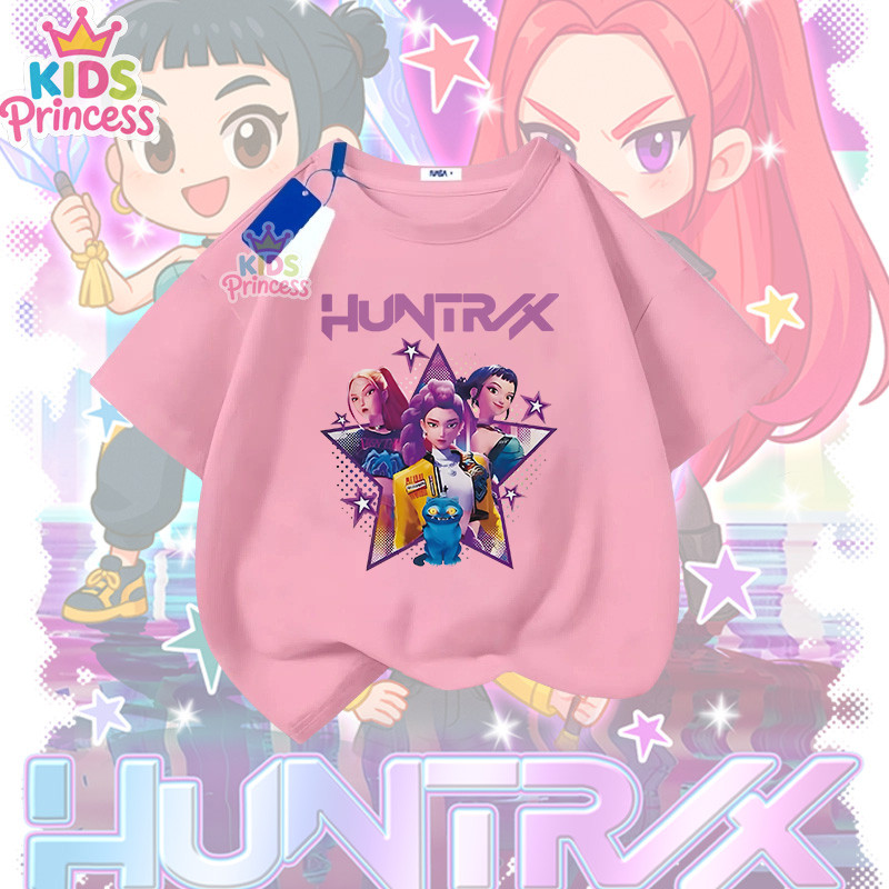 COD (จัดส่งตลอด 24 ชั่วโมง) Kpop Demon Hunters ผ้าฝ้าย 100% เสื้อเชิ้ต 90-150CM N273