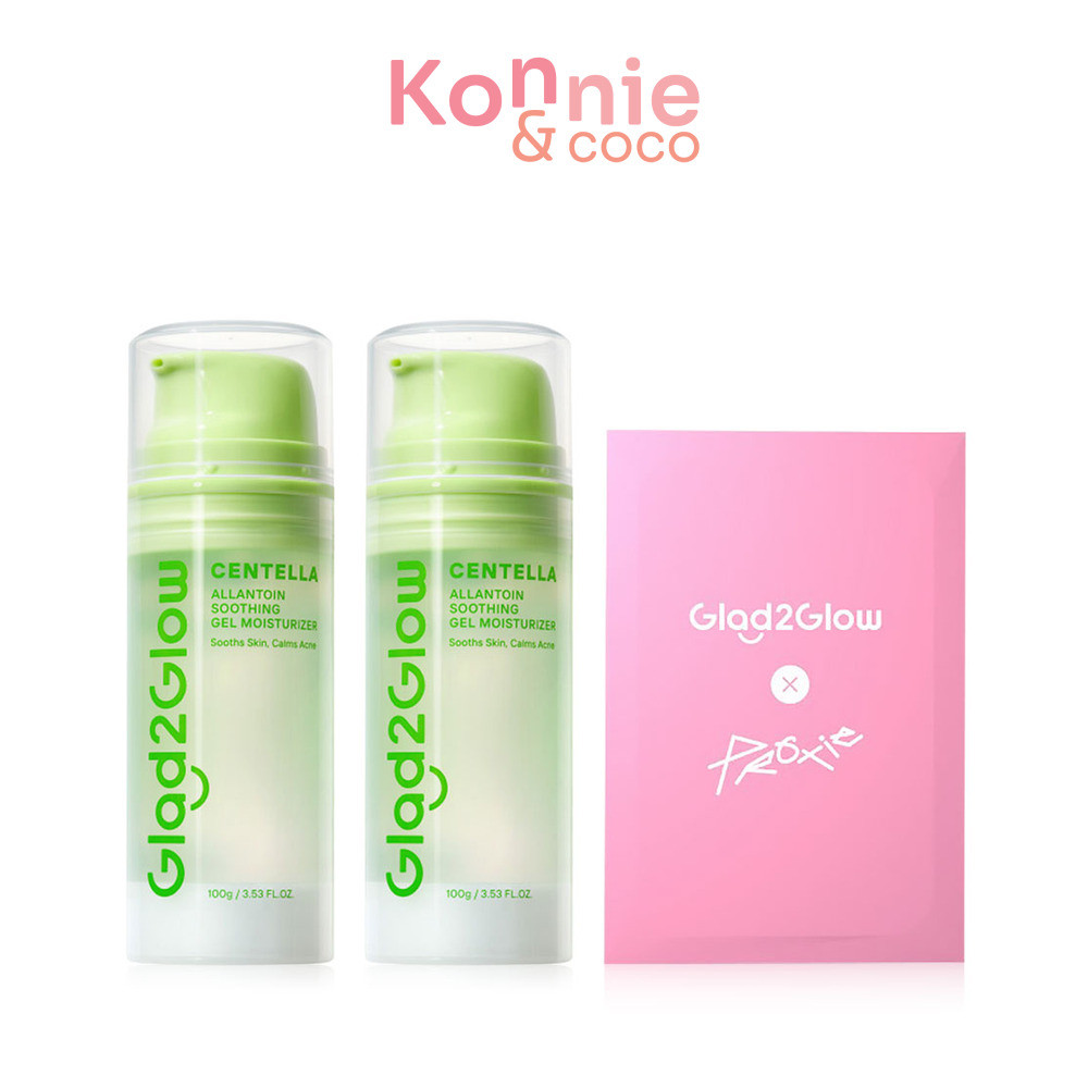 Glad2Glow Set Centella Allantoin Soothing Gel Moisturizer [100g x 2pcs] + [Free! Proxie Photo Card 1