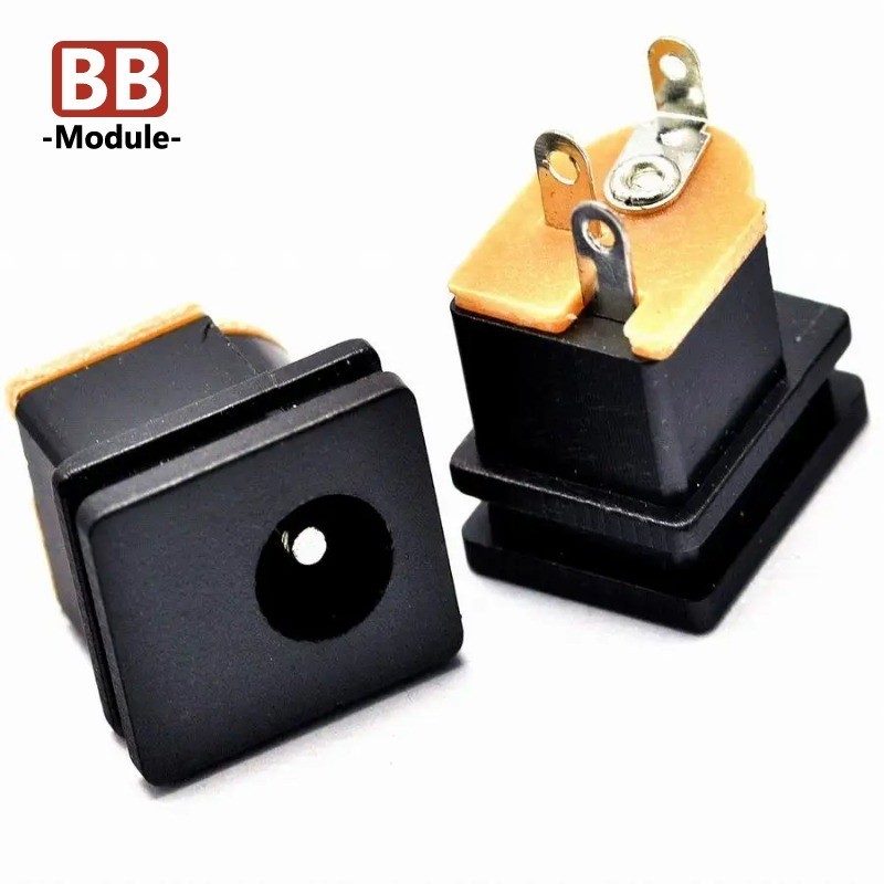 10pcs DC Power Socket DC-015 แจ็ค 5.5X2.5 มม.แผงสแควร์ติดตั้ง 5.5X2.1 มม. 5.5*2.1 มม.DC ซ็อกเก็ต DC0