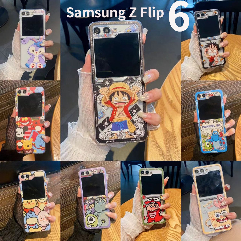 Samsung Galaxy Z Flip 6 การ์ตูนน่ารัก One Piece monster Case Samsung Galaxy Z Flip 6 Flip 6 hard กันกระแทกโทรศัพท์ความคิดสร้างสรรค์กรณีฝาครอบ