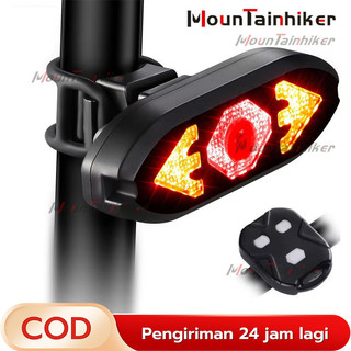 Lampu Belakang Sepeda Smart dengan Remote Control - Lampu Sen & Tail Light USB Rechargeable - untuk Sepeda Lipat, MTB, Road Bike - Safety Light dengan Turn Signal