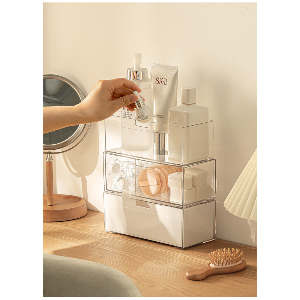 【Ready Stock+Fast Shipping】Bekahome ตู้ออแกไนเซอร์วางซ้อนกันได้แต่งหน้าออแกไนเซอร์ถาดที่มีลิ้นชักกล่องเก็บที่สามารถเคลื่อนย้ายพาร์ทิชันสําหรับตู้ห้องน้ําผนังโต๊ะเครื่องแป้ง - รูปที่ 7