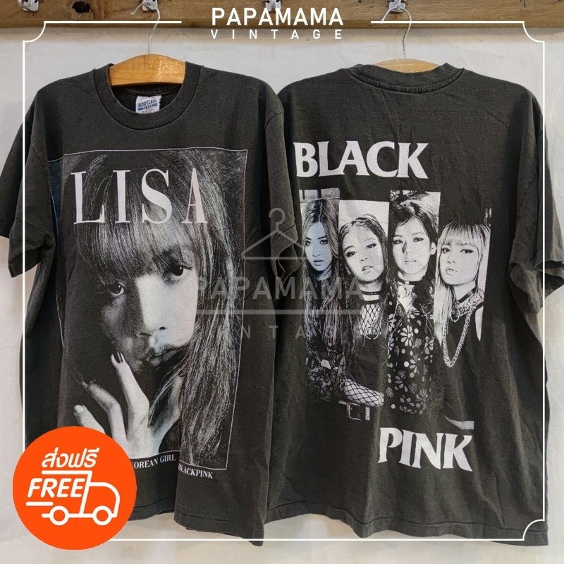 เสื้อยืด [ LISA ] BLACKPINK K-POP Original Bootleg เสื้อวง เคป๊อบ แบล๊คพิงค์ papamama vintage shirt S-5XL