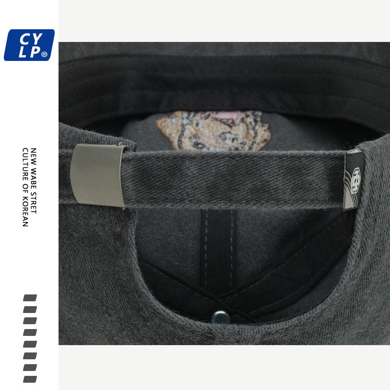 เกาหลีเกาหลีอินบล็อกเกอร์สไตล์เดียวกันน่ารักการ์ตูนสุนัขแบบปักหมวกเบสบอลหญิงเกาหลีรุ่นสีดําหมวกแหลมชาย - รูปที่ 7