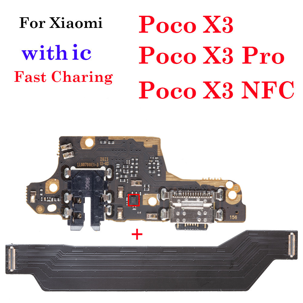 เมนบอร์ดหลักเชื่อมต่อบอร์ดจอแสดงผล LCD เปิดปิดริบบิ้น Flex Cable สําหรับ Xiaomi Mi POCO X3 Pro USB ช