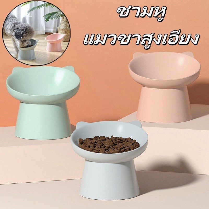 ชามอาหารสัตว์ ทรงตั้งเอียง ชามหมา ชามแมว ชามอาหารหมา ทนทานและทนทาน ทําความสะอาดง่าย ที่ใส่อาหารสัตว์เลี้ยง