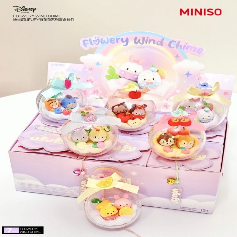 ของแท้ Disney Ufufy Flower Series Blind Box Hand-Made จี้น่ารัก Wind Chimes ของขวัญหญิง