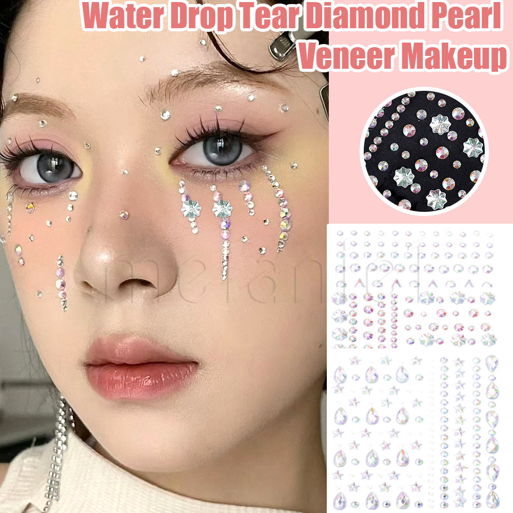 สติกเกอร์เพชรสีสันสดใส - 3D Rhinestones Pearl Patch - DIY Eyes Face Body ตกแต่ง - ติดด้วยตนเอง, กันน้ํา - เทศกาล Party Make Up อุปกรณ์เสริม