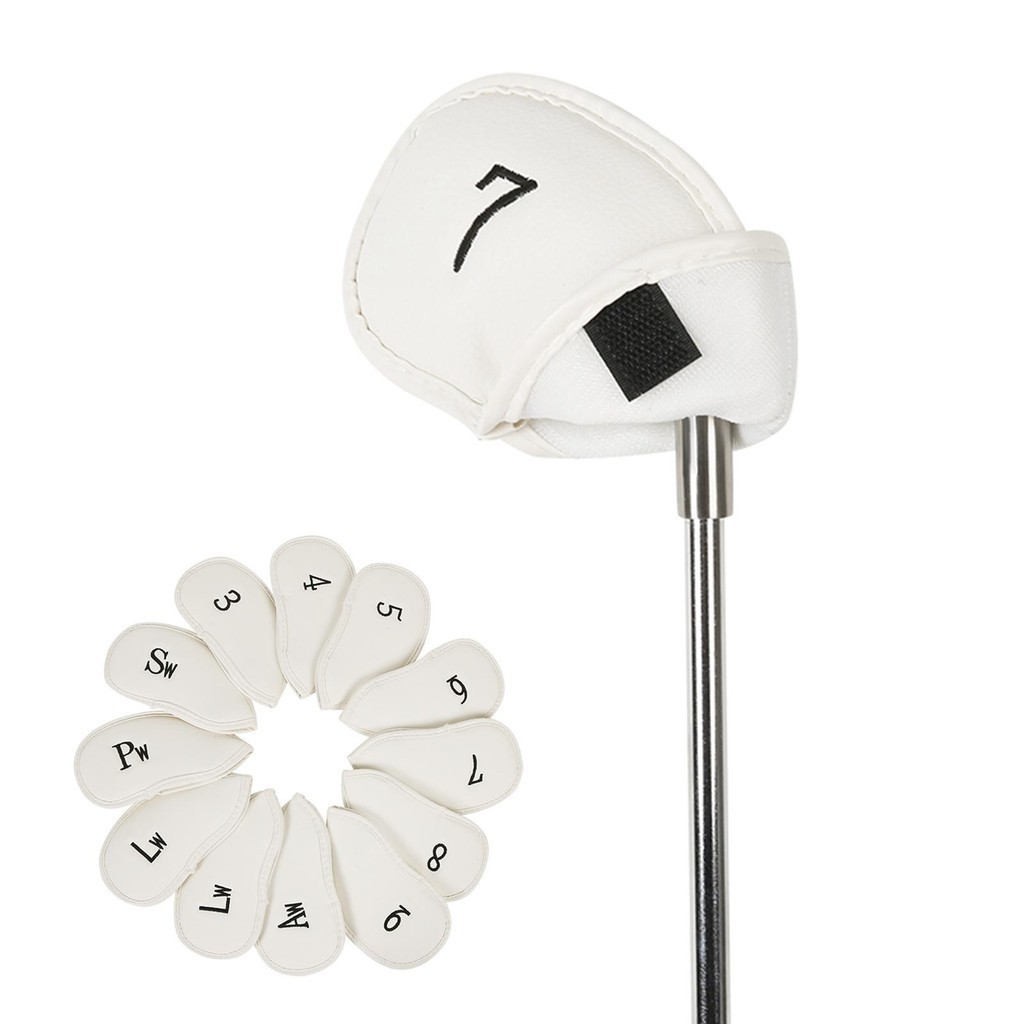 [Tachiuwa21] 12x Golf Iron Headcovers Sticky ปิด Club Head Cover ทนต่อการสึกหรอกันน้ําป้องกันศีรษะ Fit ทุกยี่ห้อ