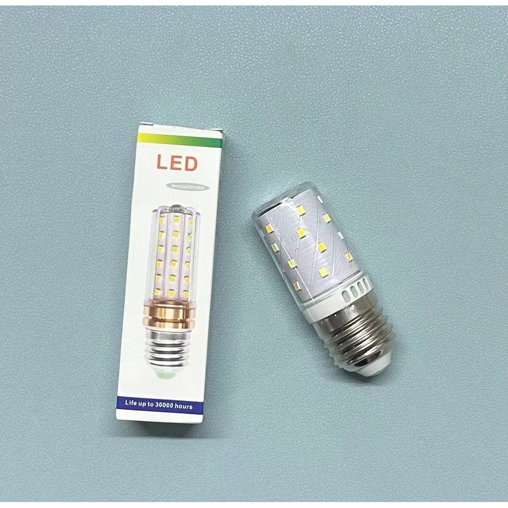 หลอดไฟ LED ป้องกันดวงตาหลอดไฟข้าวโพดห้องนอนหลอดไฟประหยัดพลังงาน E27 สามสีลดแสงหลอดไฟประหยัดพลังงาน