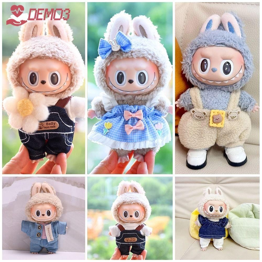 [DEMO3] เครื่องประดับตุ๊กตา, Labubu Time To Chill Filled Cotton Doll Labubu Doll Clothes, Cos Gift Handmade|เสื้อผ้าตุ๊กตาทํามือสําหรับตุ๊กตาลาบู 17 ซม