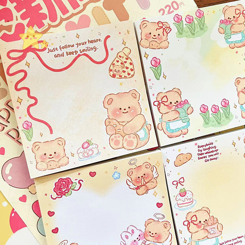 [JBTH] 50sheepts/book การ์ตูนเนยหมี Sticky Note Self-Adhesive Tearable Note Pad Memoranda เครื่องเขียนอุปกรณ์สํานักงานโรงเรียน [JB] - รูปที่ 7