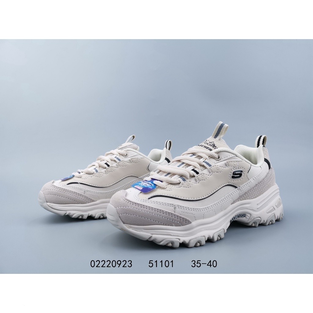 100% ของแท้ Skechers D "lites 1.0หนา Breathable Women's jogging รองเท้าผ้าใบ