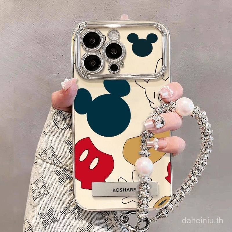 ลายการ์ตูนมิกกี้สำหรับ iPhone 13 15 12 11 14 PRO MAX XR x XS MAX 15PLUS 7/8 PLUS se2020เปลือกโทรศัพท์มือถือที่ใส่หน้าต่างชุบด้วยไฟฟ้า
