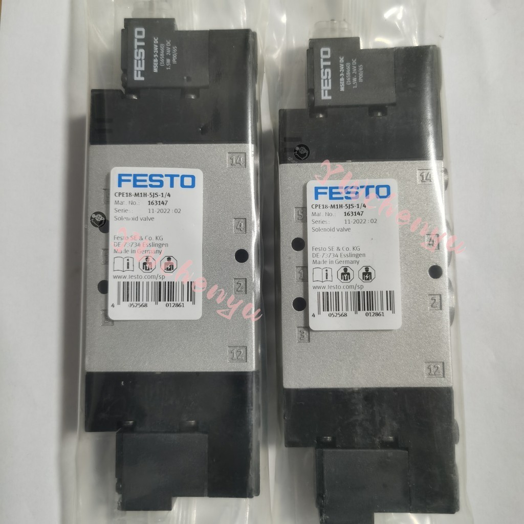 FESTO โซลินอยด์วาล์ว CPE18-M1H M3H-5L 5J 5LS 5JS-1/4 CPE24-M1H-3OL-3/8 163142 163143 170247 163786 B