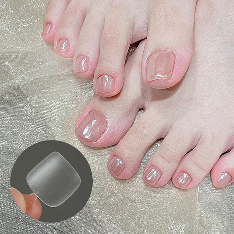 126ชิ้นเคล็ดลับเล็บเท้าปลอมกดบนเต็มปกสั้นสแควร์อะคริลิเคล็ดลับเทียมทําเล็บมือเล็บเท้าปลอมร้านทําเล็บ