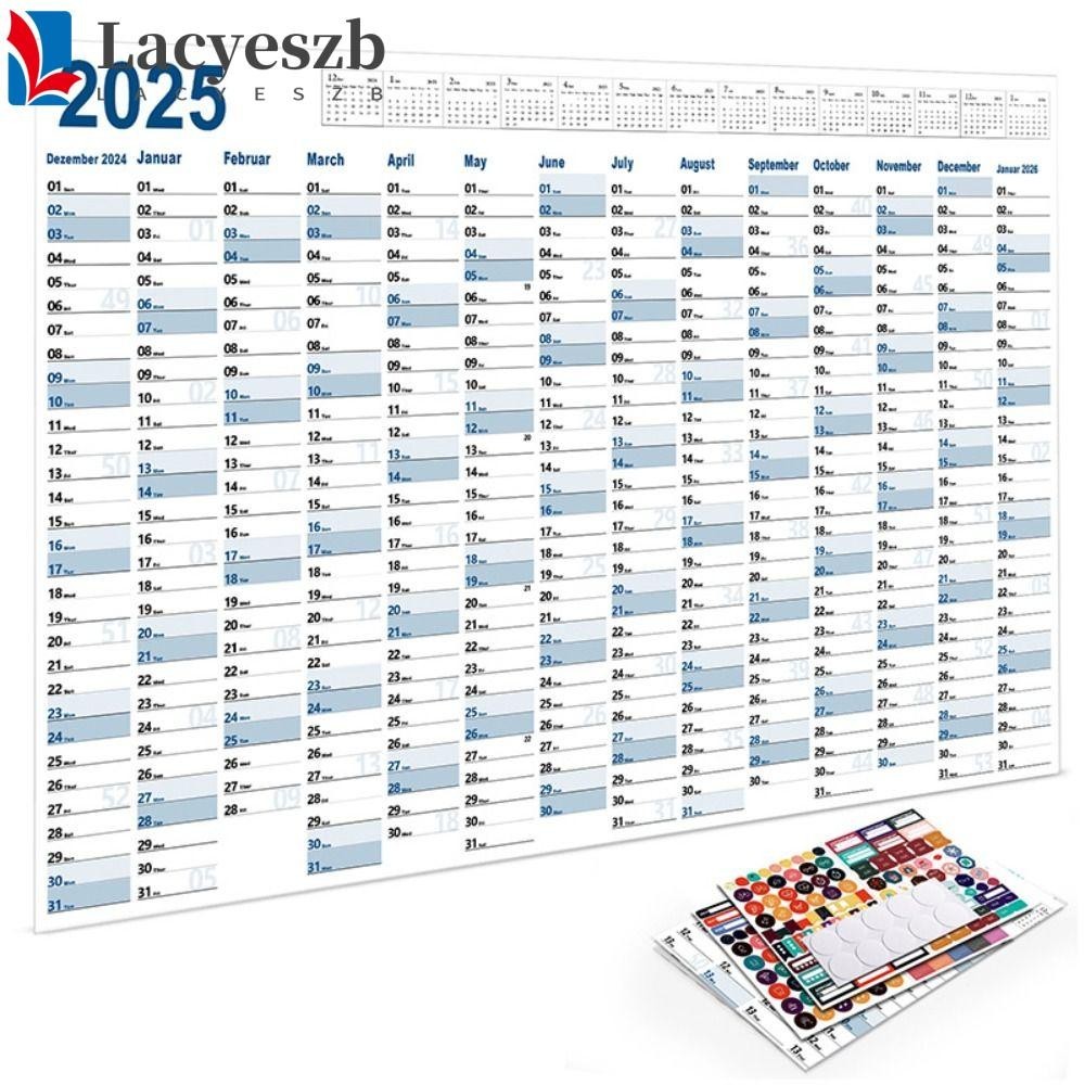 Lacyeszb 2025 ปฏิทินแขวนผนัง To Do List 365 Days 2025 Wall Calendar Planner วางแผนรายปี กําหนดการ Memo Pad Plan Check List Sheet Home Office