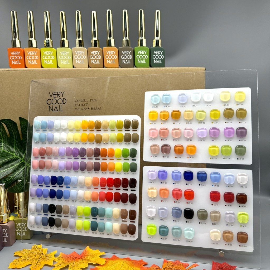 (60สี-Set C) พร้อมชาร์จสี Very Good Nail ฝาทอง 15ml สีพื้น ไม่ใช่สีไซรัป หลากหลายโทนสี  ท๊อปและเบส ครบในกล่อง