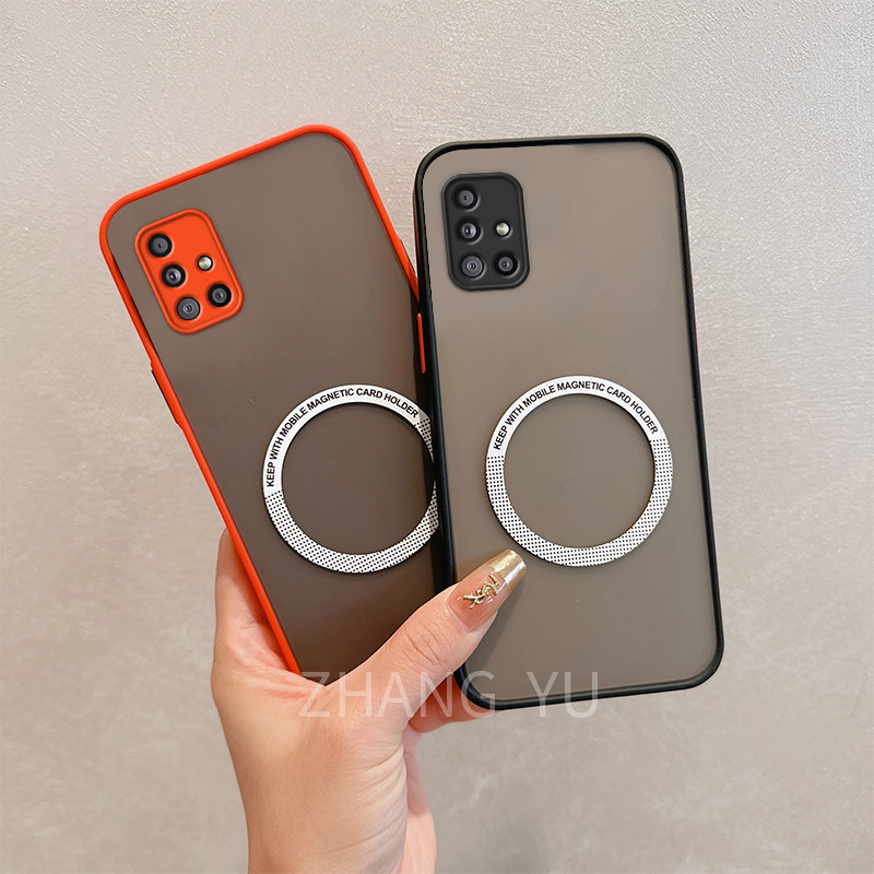 เคส Samsung A51 A71 M51 เคสโทรศัพท์แม่เหล็กโปร่งใสฝ้าใหม่