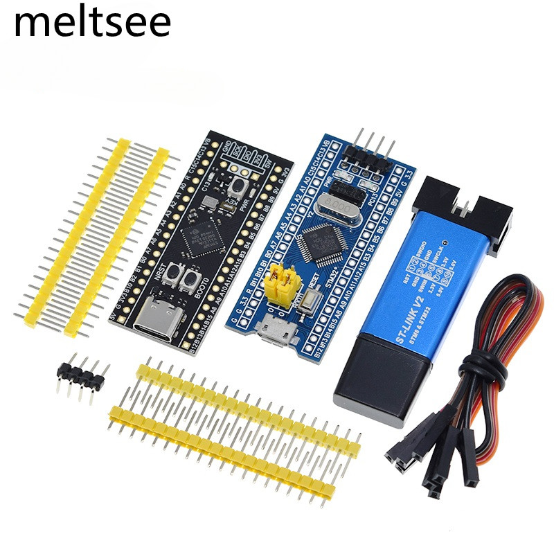 Stm32f103c8t6 STM32F103C6T6 STM32F401CCU6 STM32F411CEU6 ARM STM32 ระบบขั้นต่ํา Development Board STM32F411 + ST-LINK V2 ดาวน์โหลดโปรแกรมเมอร์