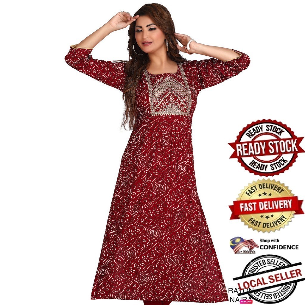 Kurti Indian Women Kurtis Top Saree Sari Punjabi Suit Kurti UD1317PG