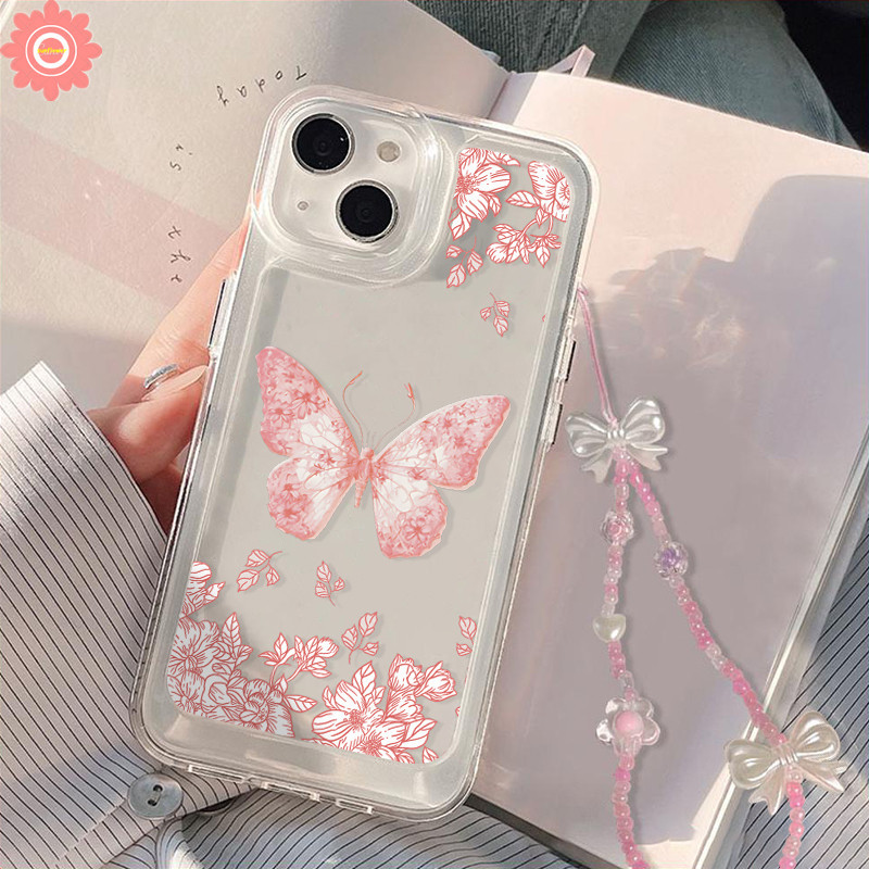 สําหรับoppo A17 A57 A5s A16s A15 A58 A17K A12 A38 A53 A54 A33 A96 A18 A78 A7 A77 A92 A9 A95 A16 A31 A3 A7 A76 A74 A5Fสร้อยข้อมือผีเสื้อกรณีผีเสื้อกรณีผีเสื้อReno5F