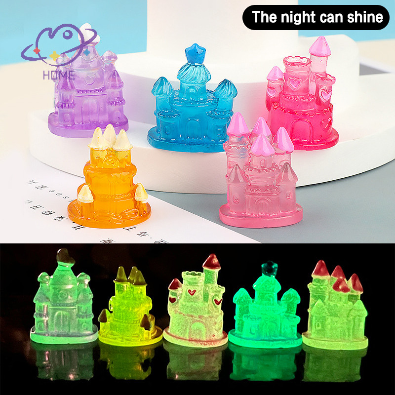 [mayhome] มินิเรซิ่นปราสาทตัวเลขขนาดเล็ก 3D Luminous Little เครื่องประดับ Micro ภูมิทัศน์ DIY ตุ๊กตาตกแต่งสวนหัตถกรรม {TH}