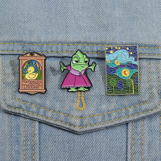 การ์ตูน Fairy Tale World Duckling Bar ลายเซ็นเข็มกลัด Tangled ป้ายโลหะนักเรียนเสื้อผ้าเด็กอุปกรณ์เสริม Pin เครื่องประดับของขวัญ
