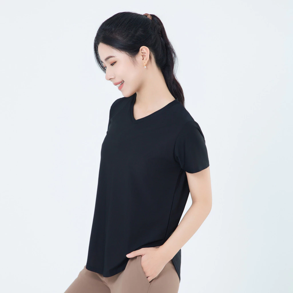 เสื้อออกกำลังกายผู้หญิงไซส์ใหญ่ คอวี แขนสั้น สำหรับวิ่งและโยคะ 4XL thumbnail 7