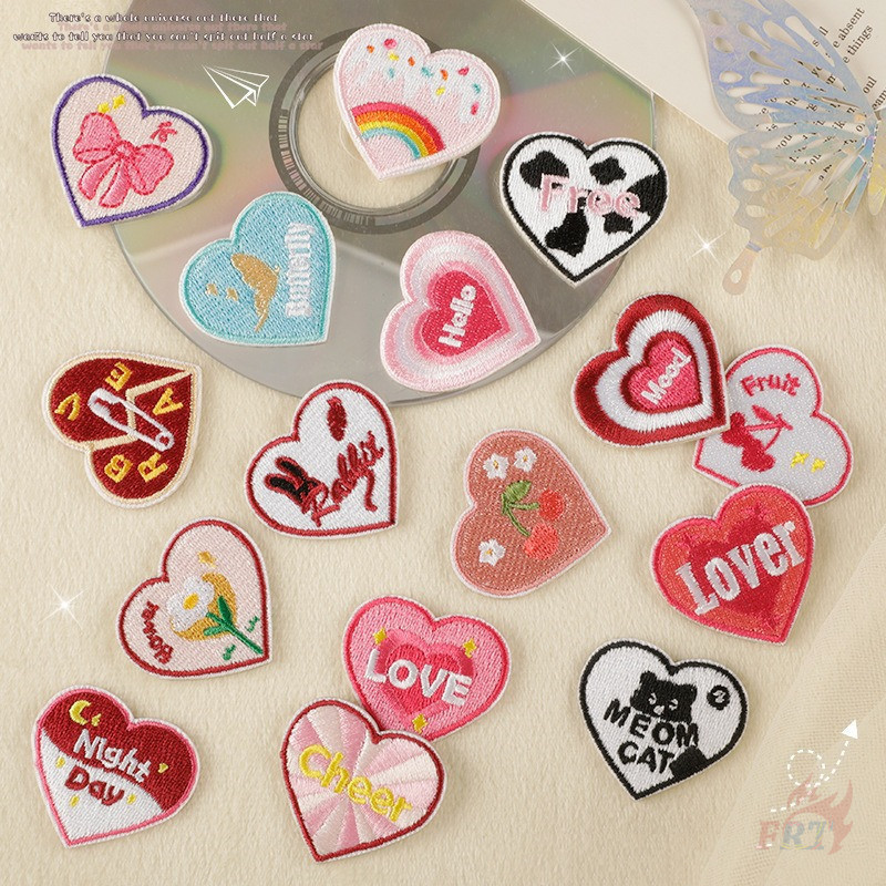 ☸ Ins Sweet Heart Series 03 แพทช์สติ๊กเกอร์มีกาวในตัว ☸ 1 ชิ้น DIY เหล็กบนเย็บเสื้อผ้ากระเป๋าอุปกรณ์เสริมตกแต่งป้ายแพทช์
