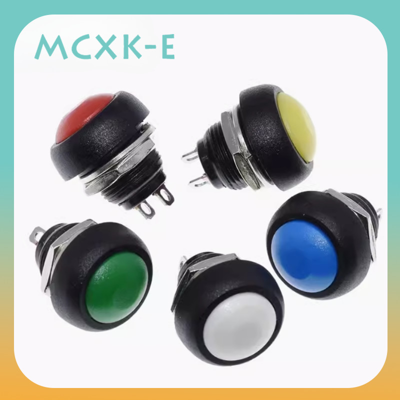 MCXK-E 5 ชิ้น 2Pin Mini สวิทช์ 12 มิลลิเมตร 1A สวิทช์กันน้ํา Pbs33b 12 โวลต์ Momentary Push ปุ่มสวิทช์รีเซ็ต Non-locking Pbs-33b