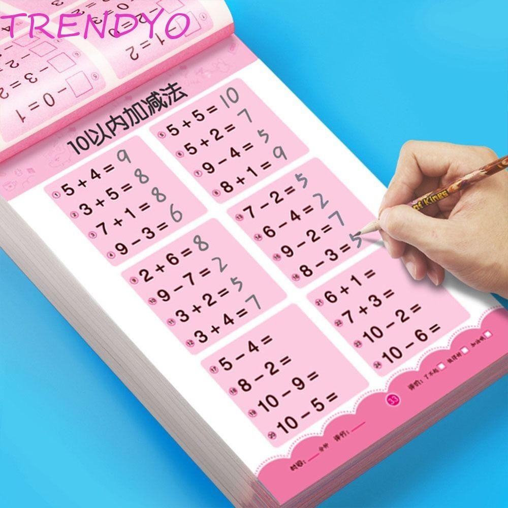 Trendyo คณิตศาสตร์สมุดงานโรงเรียนอนุบาลโรงเรียนประถมศึกษาภายใน 10/20/50/100 การเรียนรู้ที่เขียนด้วยลายมือเด็กบวกลบ