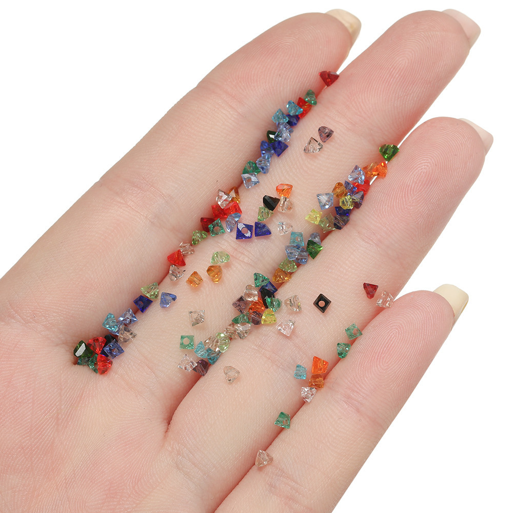 St. kunkka 50/100 ชิ้น 2mm แก้วสามเหลี่ยมลูกปัด แก้วคริสตัลลูกปัด ลูกปัดรูปสามเหลี่ยม DIY ทําสร้อยคอสร้อยข้อมือ — صورة 7