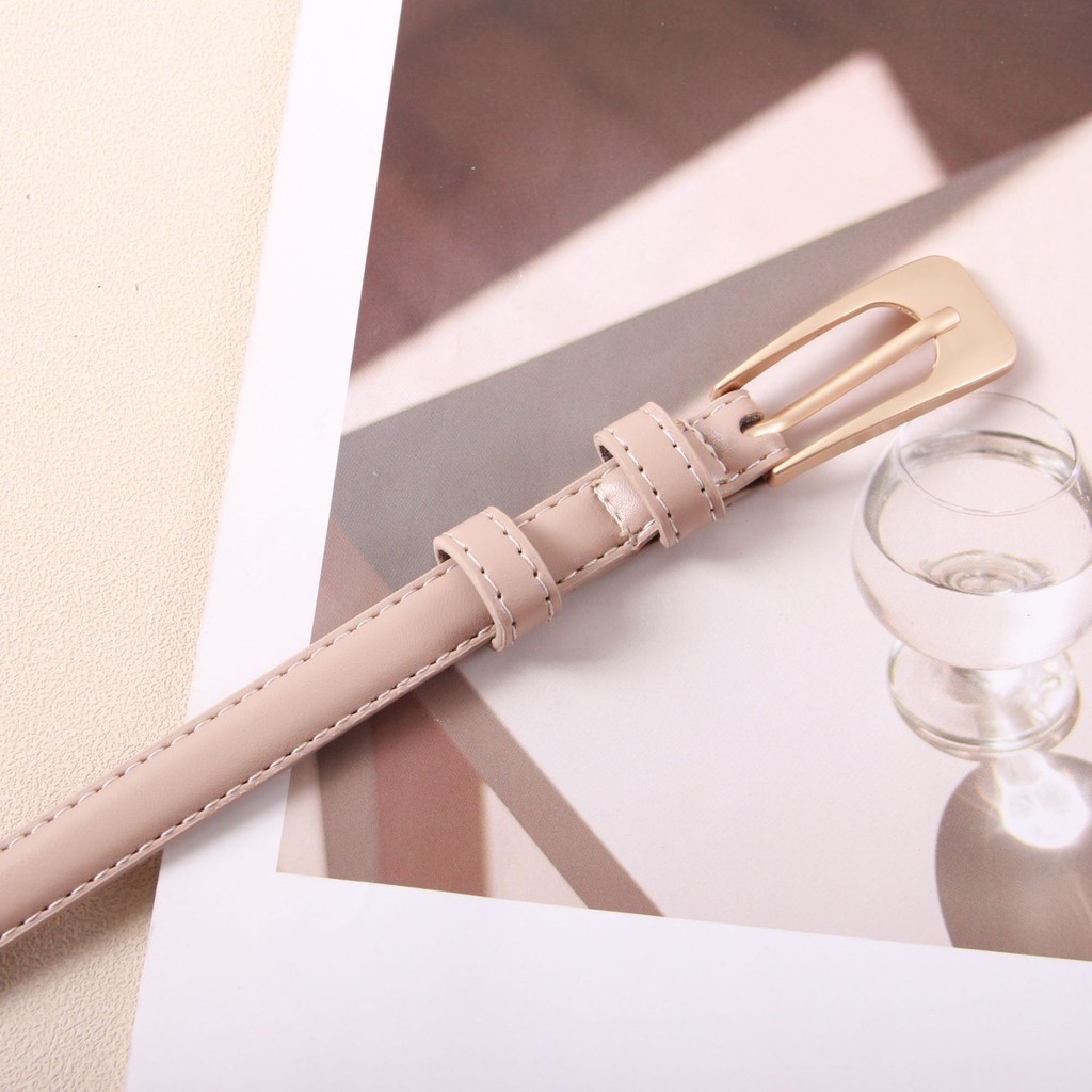 【ส่งไวจากไทย】เข็มขัดลําลองผู้หญิงอุปกรณ์โลหะสีพื้นฐานหลายสี - รูปที่ 5