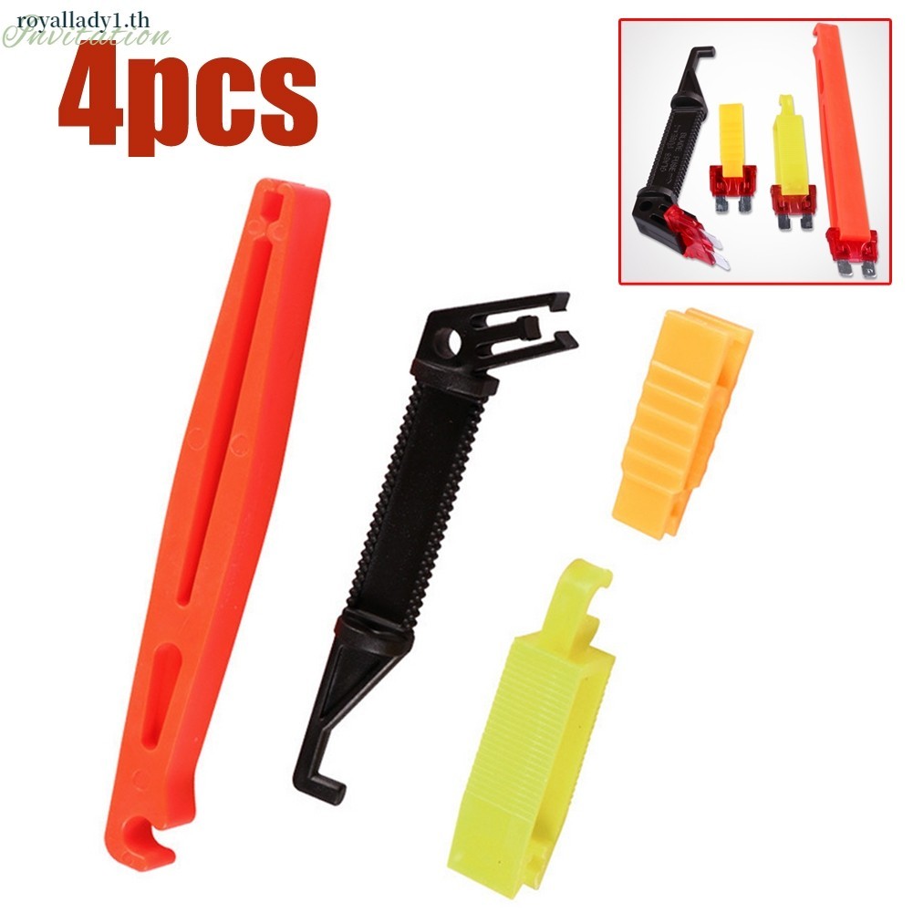 [ในสต็อก] 4 ชิ้นรถยนต์ฟิวส์ดึงฟิวส์คลิปเครื่องมือ Extractor Removal สําหรับผู้ถือฟิวส์รถยนต์