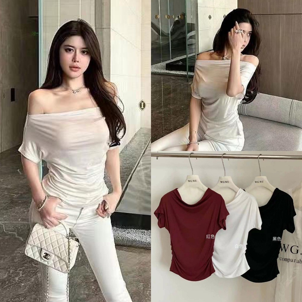 เสื้อคอถ่วง ทรงใหม่ ยืดเยอะมาก ผ้าดีมาก ทรงเกาหลี ทรงน่ารัก แฟชั่นเกาหลี