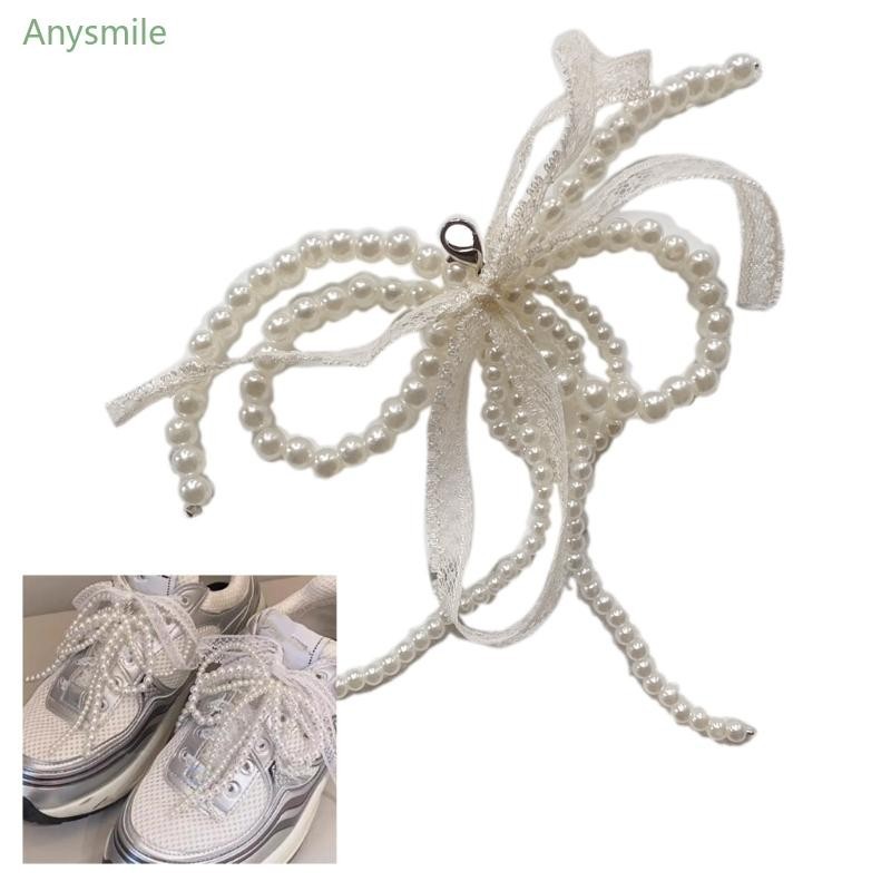 Anys สไตล์ Bowknot รองเท้าหัวเข็มขัดลูกไม้มุกโบว์รูปรองเท้าคลิปพวงกุญแจต่างหูเครื่องประดับคอสําหรับผู้ที่ชื่นชอบ