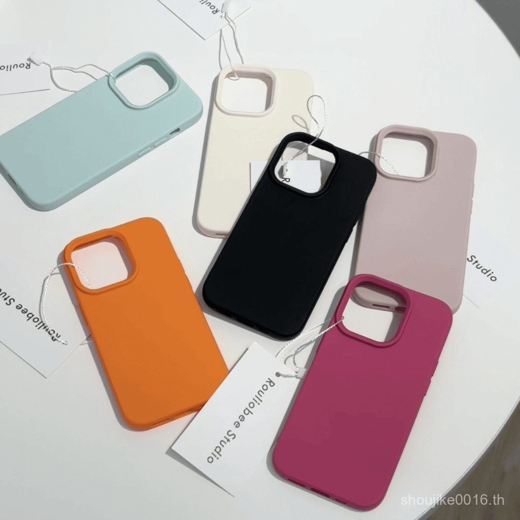 เคสโทรศัพท์หนังสีล้วนสำหรับ iphone15promax Apple 14pro/13 Apple 12/11 /xsxr yblw